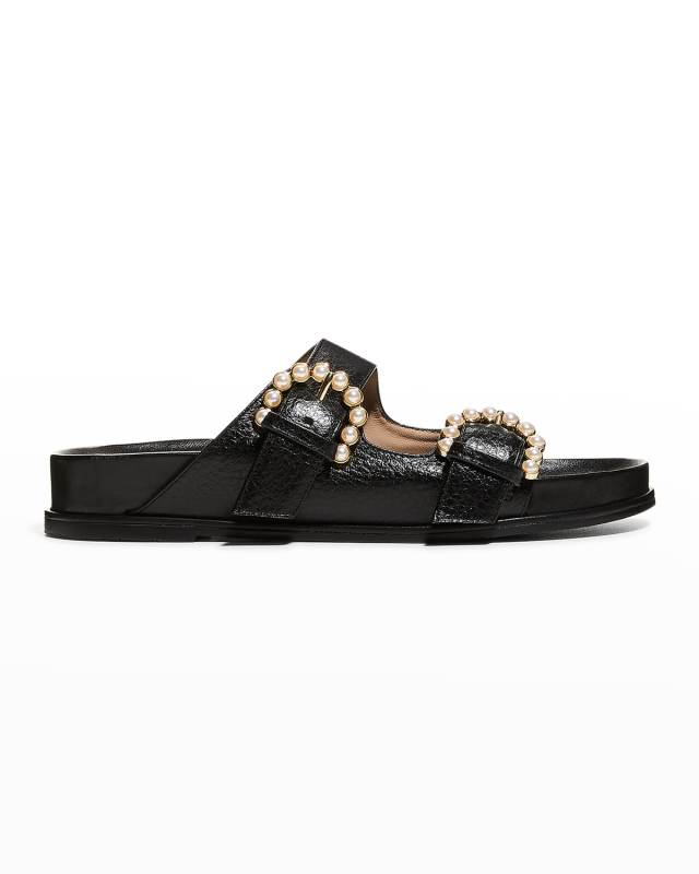 Piper Pearly Buckle Slide Sandals